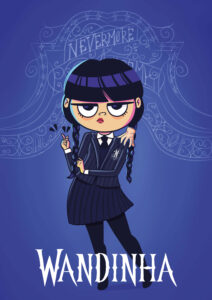 Wandinha Addams fanart ilustração cartoon
